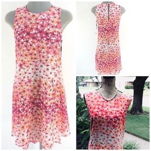 🌺Calvin Klein Watermelon Floral Chiffon Dress